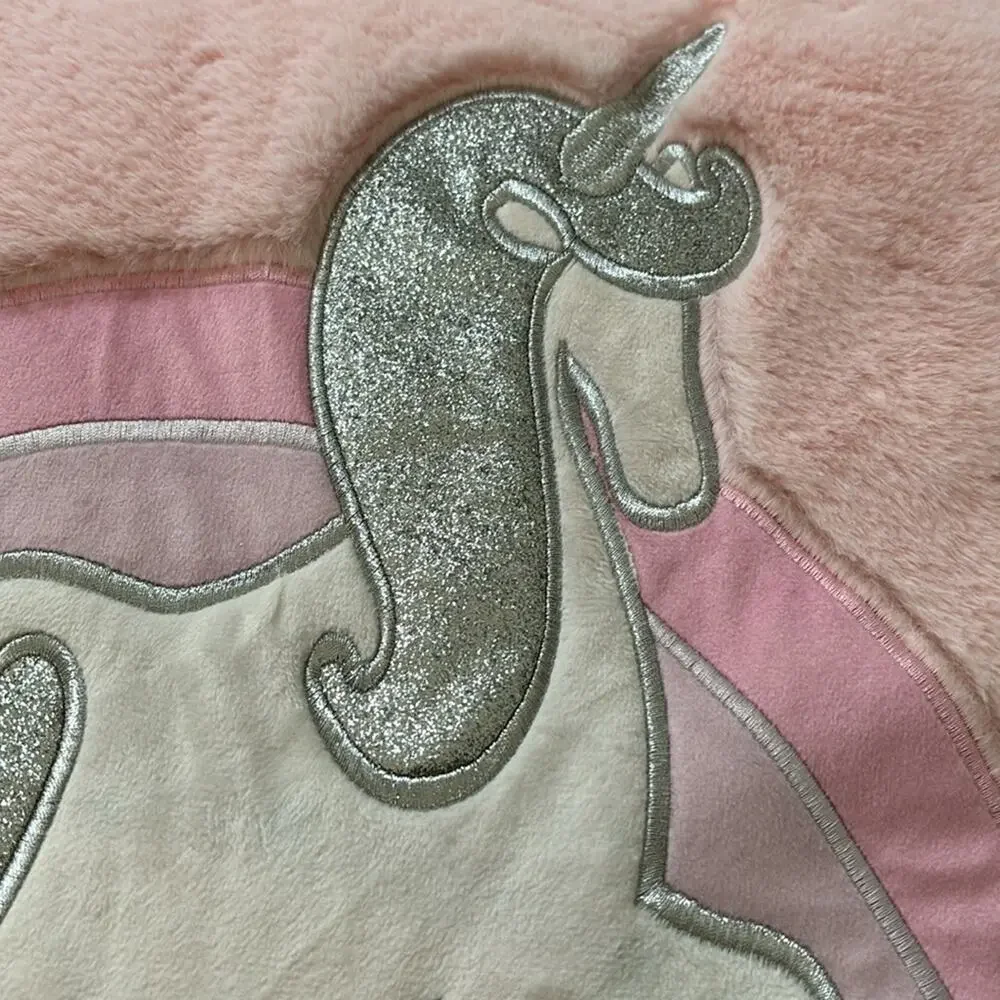 Cloud Castle euro sham inner pillow pale pink furry unicorn silver clouds nwt